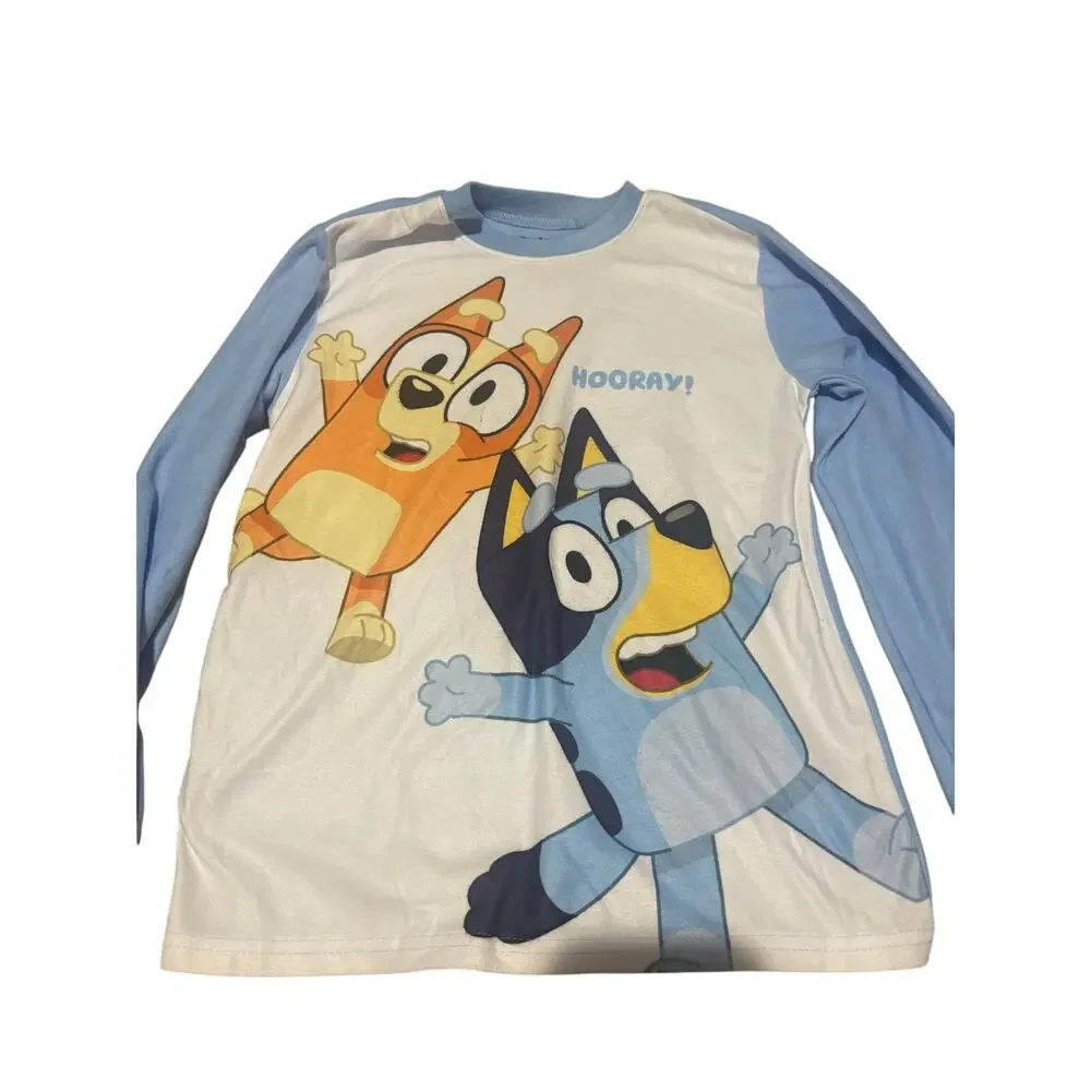Bluey pajamas 10/12 fleece 100 polyester flame retardant worn once like new euc